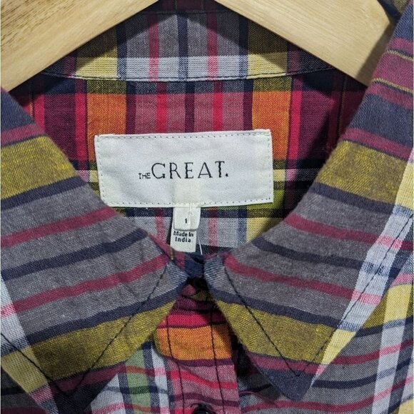 New The Great | Cottage Shirt In Bluegrass Plaid - Picture 8 of 10